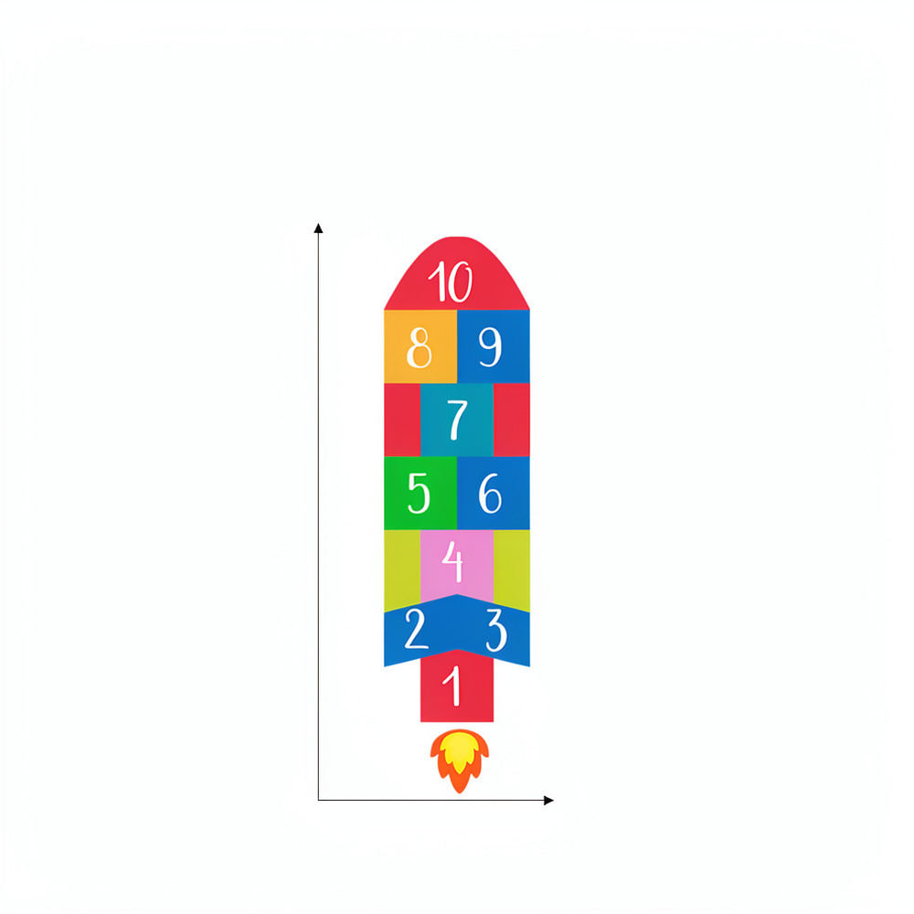 Creative Rocket Hopscotch Wall - Kids Education Activities 评论和价格